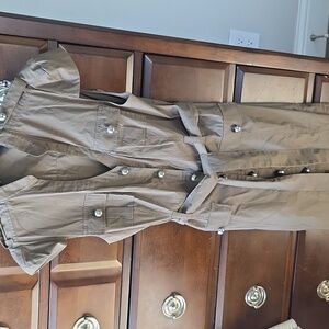 Express Brown Utility Dress/Jacket with Belted Waist NWOT